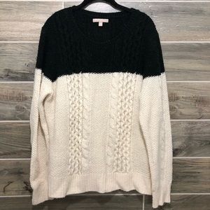 Banana Republic Black and White Cable Knit Sweater